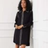 Long Sleeve Edge Stitch Shirtdress -Karen Kane Store 3L46006 BKA karenkane 2025 fall 00 2