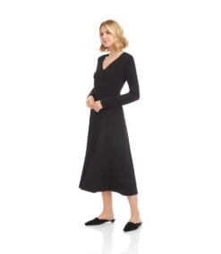 Kate V-Neck Midi Travel Dress -Karen Kane Store 3L51500 BLK karenkane 2025 fall 00 2 ccad5db9 2b77 488f 9588 9327a9afe1f4