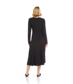 Kate V-Neck Midi Travel Dress -Karen Kane Store 3L51500 BLK karenkane 2025 fall 00 3 7b960eee 6760 4989 9148 baa6f7345368