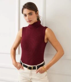 Ribbed Turtleneck Tank -Karen Kane Store 3L56012 WIN karenkane 2025 fall 00 4