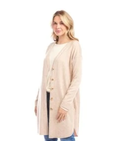Long Sleeve Shirttail Cardigan -Karen Kane Store 3L57512 OAT karenkane 2025 fall 00 2