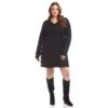 Plus Size Long Sleeve V-Neck Button Detail Dress -Karen Kane Store 3L57519W BLK karenkane 2025 fall 00 1