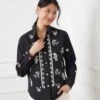 Long Sleeve Embroidered Shirt 1 Long Sleeve Embroidered Shirt -Karen Kane Store 3L70135 BKTN karenkane 2025 fall 00 2