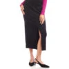 Faux Suede Front Slit Skirt -Karen Kane Store 3L71510 BLK karenkane 2025 fall 00 1