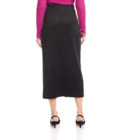 Faux Suede Front Slit Skirt 12 Faux Suede Front Slit Skirt -Karen Kane Store 3L71510 BLK karenkane 2025 fall 00 5
