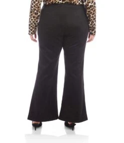 Plus Size Faux Suede Front Slit Pants -Karen Kane Store 3L71511W BLK karenkane 2025 fall 00 4