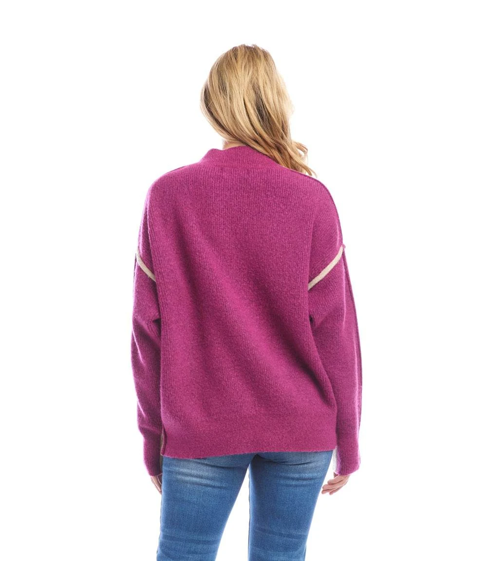 Petite Size Colorblock Mock Neck Sweater 8 Petite Size Colorblock Mock Neck Sweater - Image 6