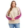 Plus Size Colorblock Mock Neck Sweater -Karen Kane Store 3L89130W OMO karenkane 2025 fall 00 1
