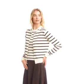 Stripe Cardigan Sweater -Karen Kane Store 3L89135 CRE karenkane 2025 fall 00 6
