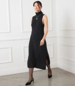 Sleeveless Turtleneck Sweater Dress -Karen Kane Store 3L89172 BLK karenkane 2025 fall 00 1