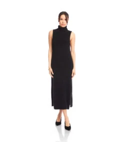 Sleeveless Turtleneck Sweater Dress -Karen Kane Store 3L89172 BLK karenkane 2025 fall 00 2