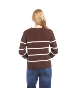 Stripe Crewneck Sweater -Karen Kane Store 3L89975 CHO karenkane 2025 fall 00 4