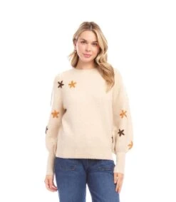 Embroidered Flower Sweater -Karen Kane Store 3L89981 ECR karenkane 2025 Fall 00 5