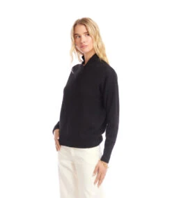 Petite Size Shawl Collar Sweater -Karen Kane Store 3N89159P BLK karenkane 2025 fall 00 2