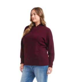 Plus Size Shawl Collar Sweater -Karen Kane Store 3N89159W WIN karenkane 2025 fall 00 2