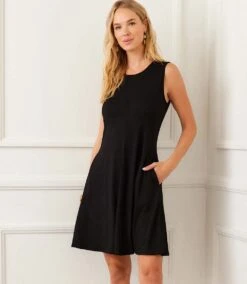 Petite Size Sleeveless Fit & Flare Dress