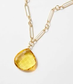 Citrine Quartz Pendant Necklace