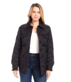 Faux Fur Quilted Jacket -Karen Kane Store 4L13404 BLC karenkane 2024 winter 00 1