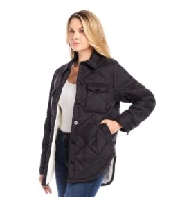 Faux Fur Quilted Jacket -Karen Kane Store 4L13404 BLC karenkane 2024 winter 00 2