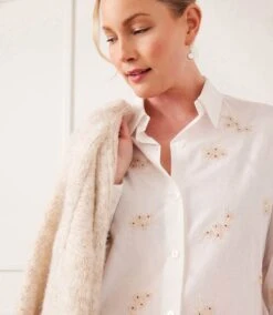 Embellished Button Up Shirt -Karen Kane Store 4L51009 OWH karenkane 2024 winter 0