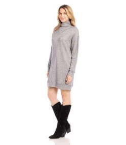 Faux Wrap Turtleneck Dress -Karen Kane Store 4L57502 GRA karenkane 2024 winter 00 2