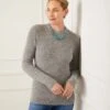 Wide Ribbed Crewneck Sweater 2 Wide Ribbed Crewneck Sweater -Karen Kane Store 4L89882 GRA 00