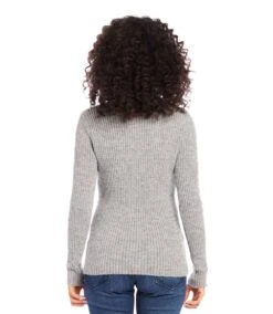 Wide Ribbed Crewneck Sweater -Karen Kane Store 4L89882 GRA karenkane 2024 winter 00 3