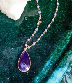 Beaded Teardrop Pendant Necklace -Karen Kane Store 57F30AF6 0AE6 4B22 9772 E5CA57AACCC6