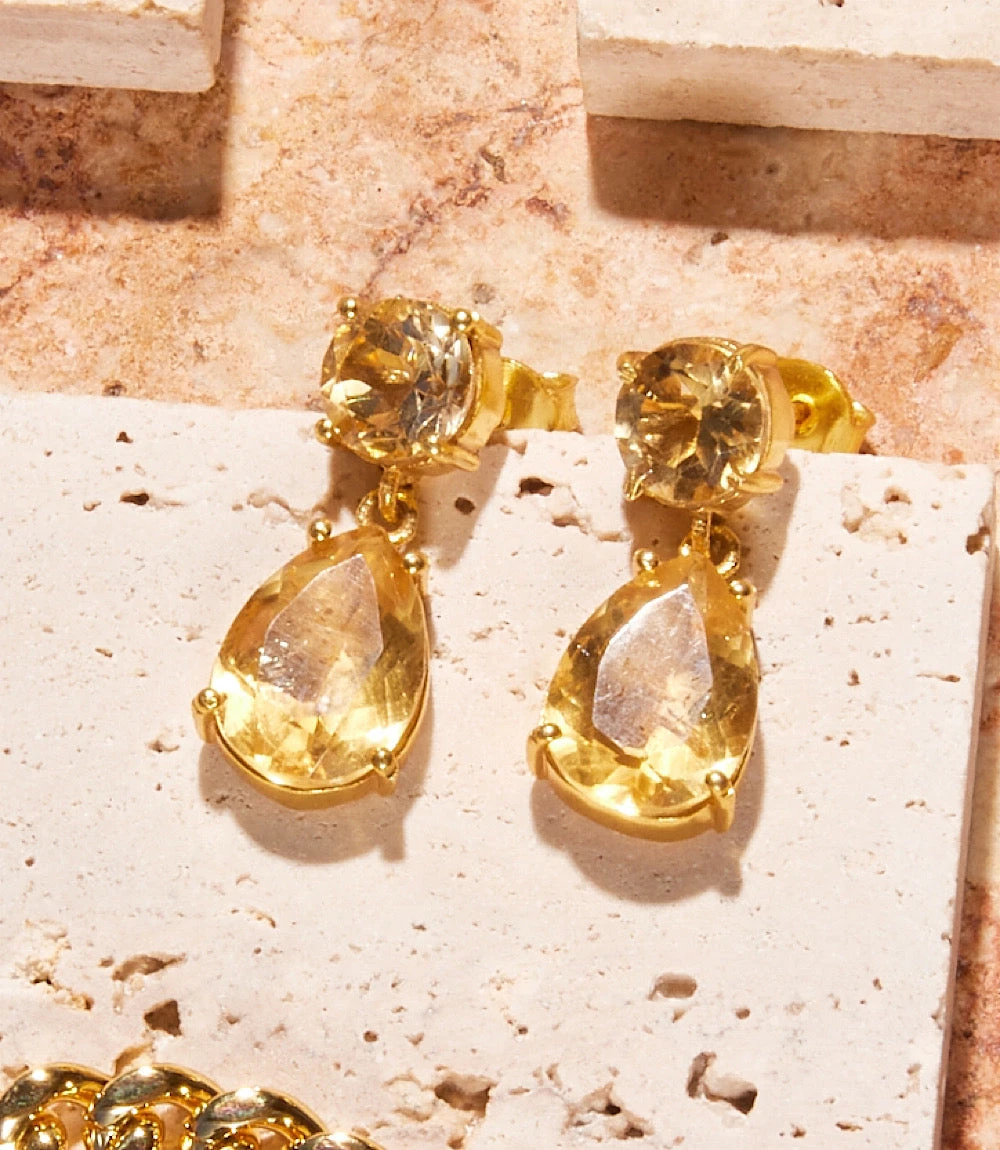 Citrine Gem Earrings 3 Citrine Gem Earrings