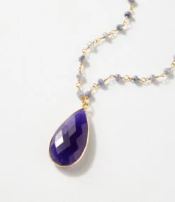 Beaded Teardrop Pendant Necklace -Karen Kane Store 60F4C8F7 AEEB 4A83 8442 2027B9B762C6