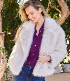 Cropped Faux Fur Jacket