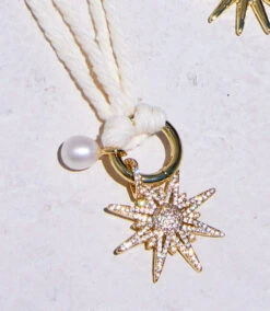 Pavé Burst And Pearl Cord Necklace