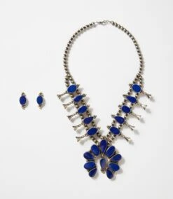 Lapis Squash Blossom Necklace & Earring Set -Karen Kane Store 79863A2F 51A2 47D7 8180 B91541CD8680