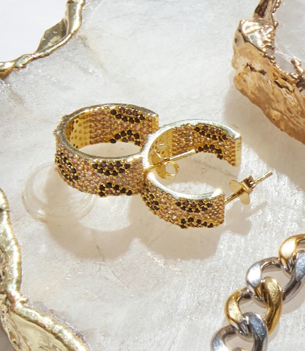 Leopard Crystal Hoop Earrings 4 Leopard Crystal Hoop Earrings - Image 2