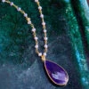Beaded Teardrop Pendant Necklace