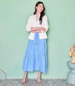 Stripe Tiered Midi Skirt -Karen Kane Store 8D1951BA 35CF 4449 89BC 22DB035B40E4