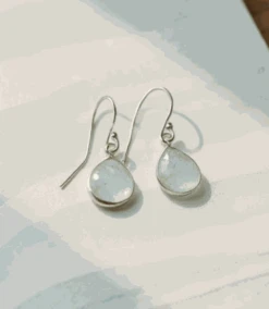 Faceted Aquamarine Teardrop Earrings