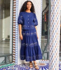 Embroidered Puff Sleeve Shirt -Karen Kane Store A12419B3 3631 46CD B3BA FDA7A953B477