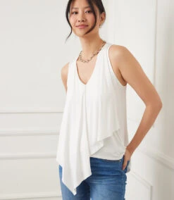 Drape Front Tank -Karen Kane Store A400307F ACC3 4C5D 933C E56C97586BE2