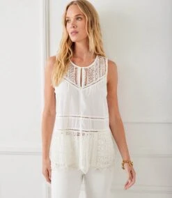 Lace Trim Sleeveless Top 12 Lace Trim Sleeveless Top -Karen Kane Store B7B99EC4 EEEC 4F50 81FF C6495D67A0D1