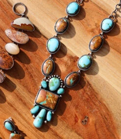 Sonoran Mountain And Boulder Turquoise Necklace & Earring Set