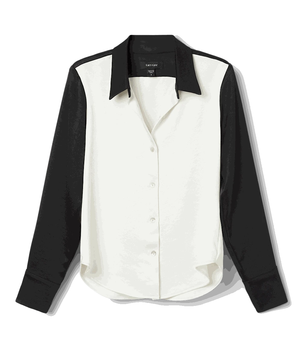 Long Sleeve Satin Colorblock Shirt 9 Long Sleeve Satin Colorblock Shirt - Image 7