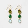 Triple Drop Gemstone Earrings -Karen Kane Store EDF51403 4DAA 4188 A4BF 3752B1E9FBB1