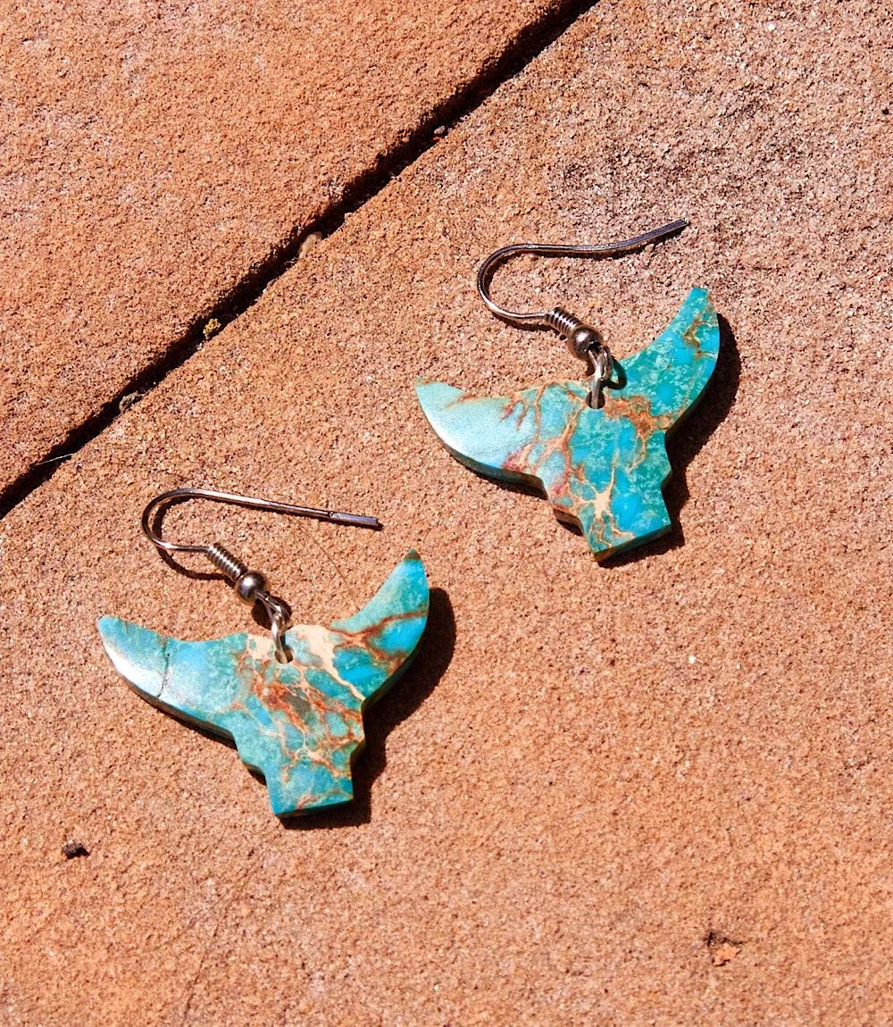 Longhorn Turquoise Earrings 5 Longhorn Turquoise Earrings - Image 3