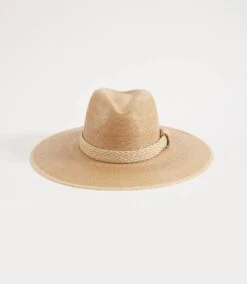 Wide Brim Palm Leaf Hat -Karen Kane Store H200005 TAN 1