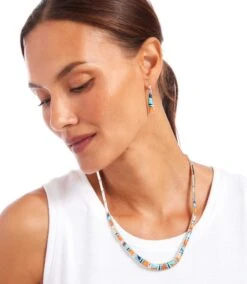 Multi Color Turquoise Inlay Necklace & Earring Set -Karen Kane Store JEWERLY 16 3096
