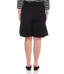 Plus Size A-Line Shorts -Karen Kane Store L09003W BLK karenkane 2025 Spring 00 3