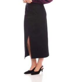 Lizbeth Front Slit Skirt -Karen Kane Store L09034 BLK karenkane 2025 fall 00 2