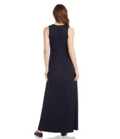 V-Neck Maxi Dress -Karen Kane Store L13791 navy 002 8b4668d9 e4b0 4062 84e9 1db2d590af35
