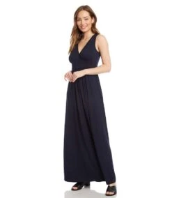 V-Neck Maxi Dress -Karen Kane Store L13791 navy 003 98acf53f 9f9f 4599 b18f 2a1805258e9b